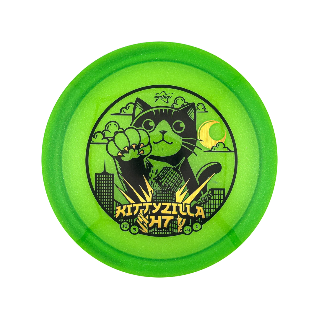 H7 750 Glimmer Plastic - Kittyzilla Returns Stamp - Grön