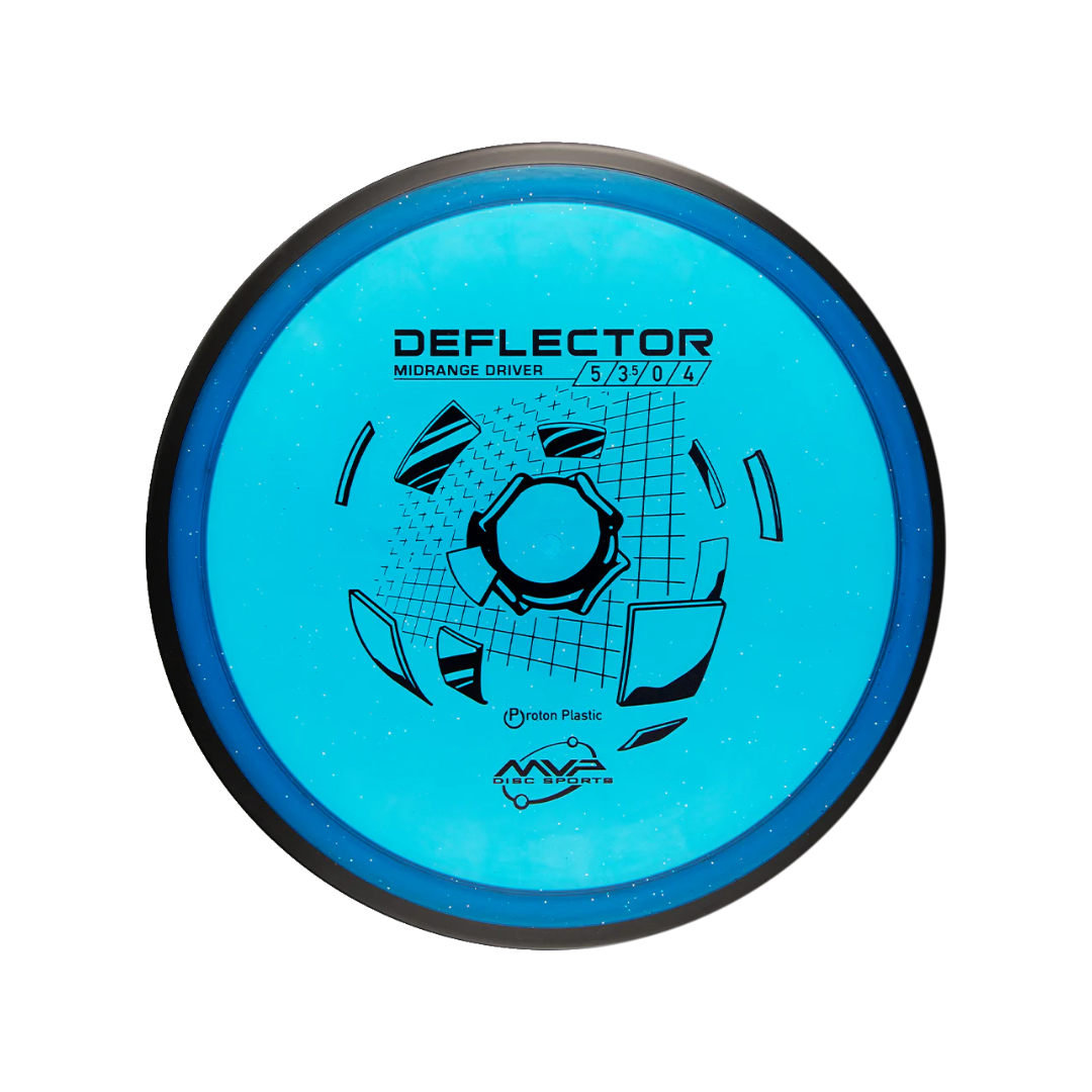 Proton Deflector - blå med blå kant och svarta stämplar