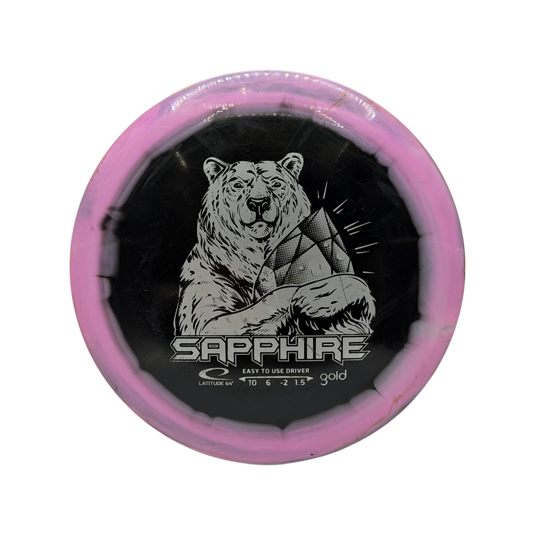 Gold Orbit Sapphire Inverted Stamp